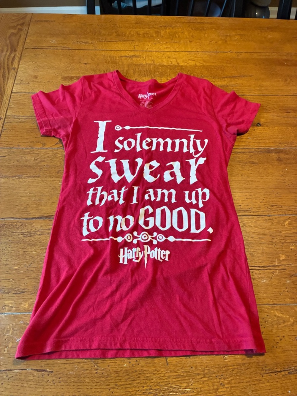 Warner Bros. Harry Potter Red Graphic Tee with White Logo